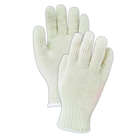 Magid Machine Knit Gloves, Natural, M, 12 PK T1932C